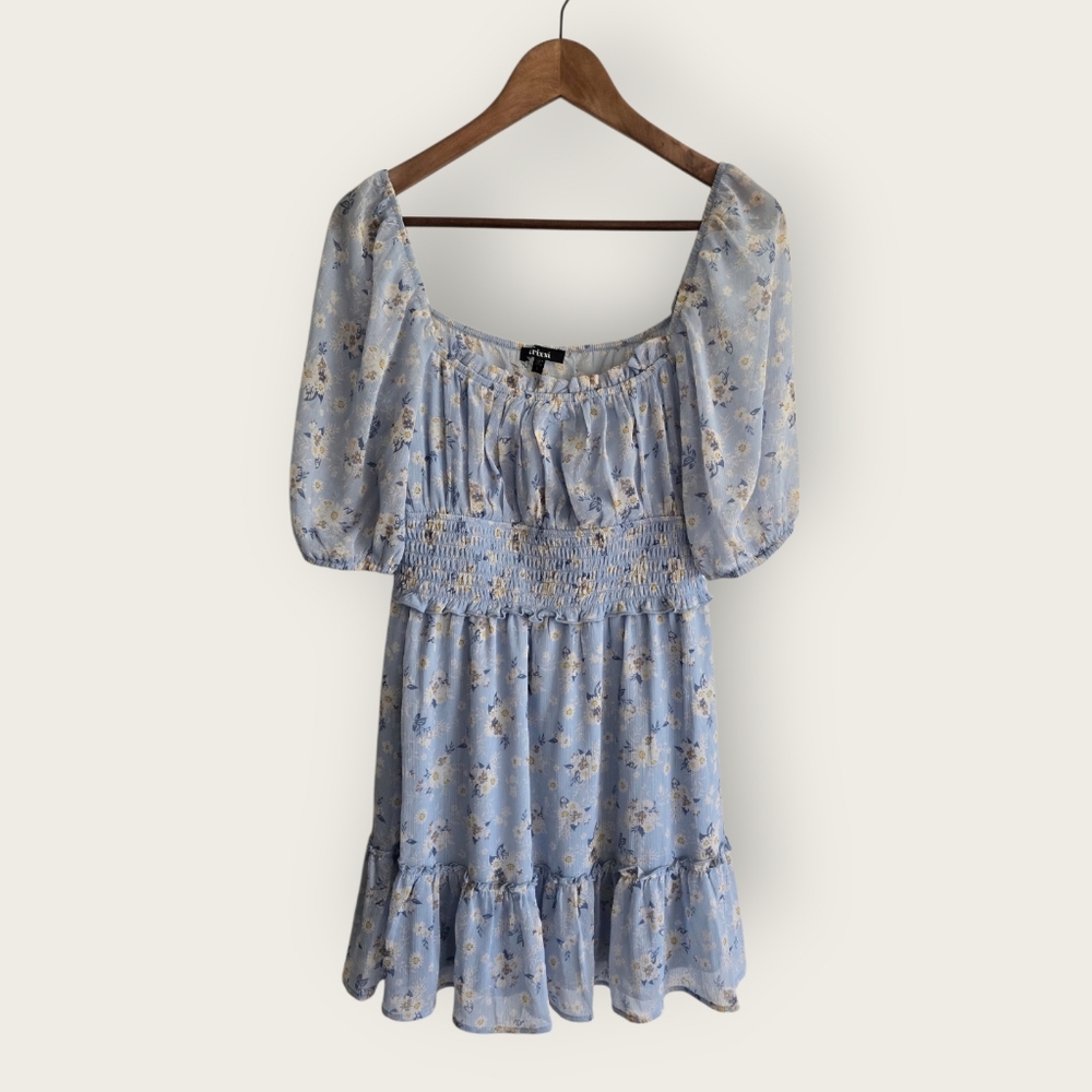 TRIXXI Floral Ruffle Flutter Mini Dress Fairy Coquette 90s Y2k Size Large